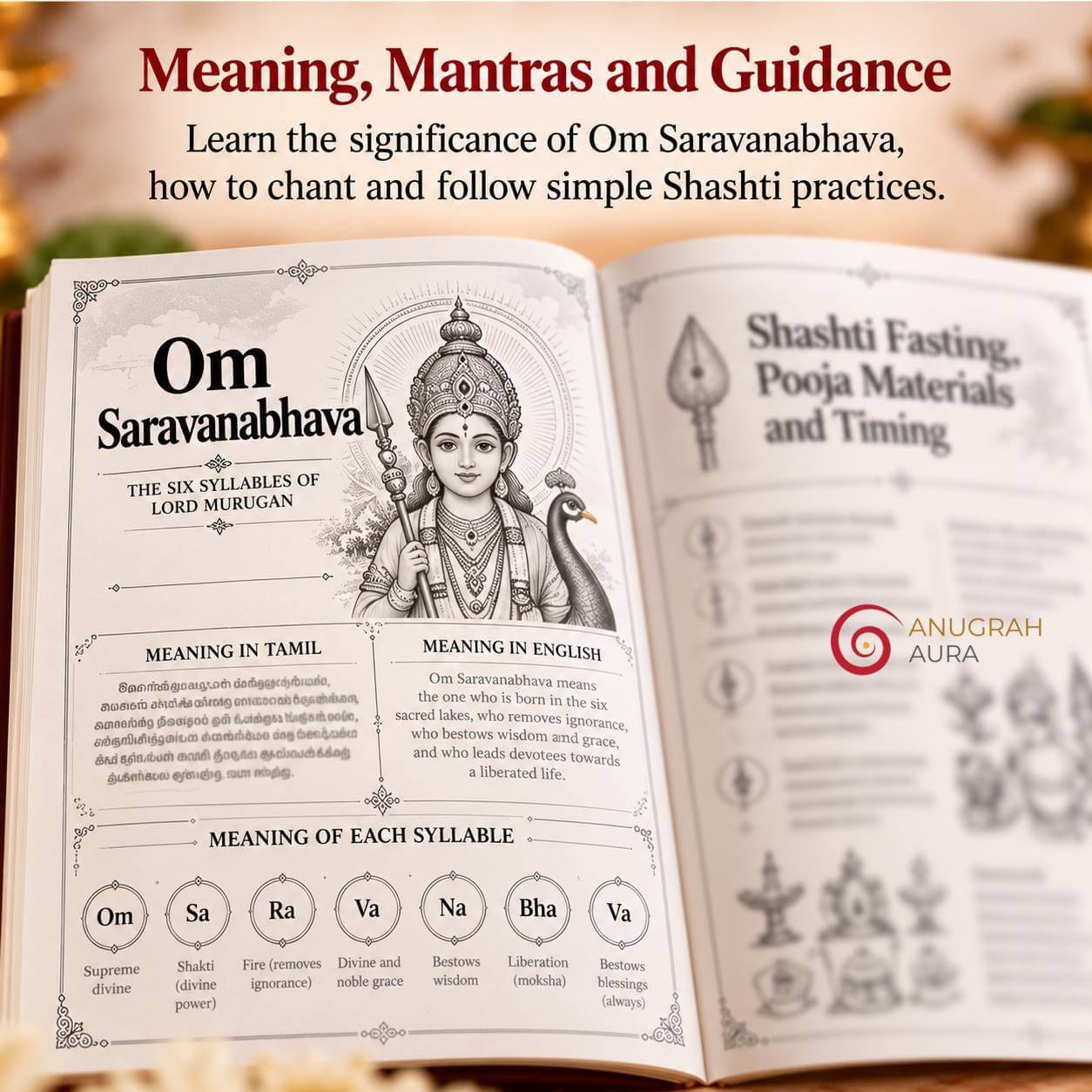 Om Saravanabhava and Vel Maaral devotional book for murugan shashti